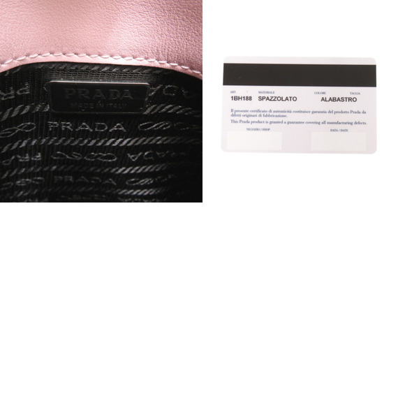 Unused Prada SPAZZOLATO 1BH188 Triangle Logo Leather Pink 2-Way Shoulder Bag ... - Picture 8 of 8